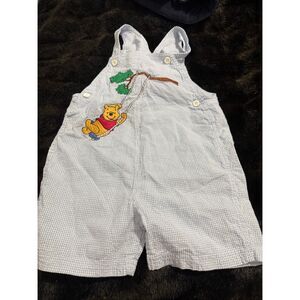Vintage Winnie The Pooh Swing Disney Store Overalls Shortalls 4t